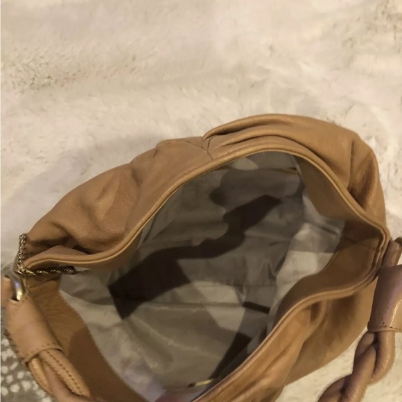 Botkier Soft Tan Leather Satchel Hobo Bag w/Gold Hardware, Chain & Dust Bag - Picture 8 of 12